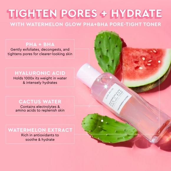 Glow Recipe Watermelon Glow PHA + BHA Pore Tight Toner 1.35 fl oz - Picture 3 of 6
